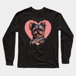 Yorkie Mama Heart Long Sleeve T-Shirt